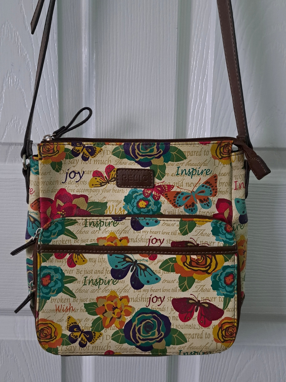 Relic Multicolor Floral & Butterfly Crossbody Bag